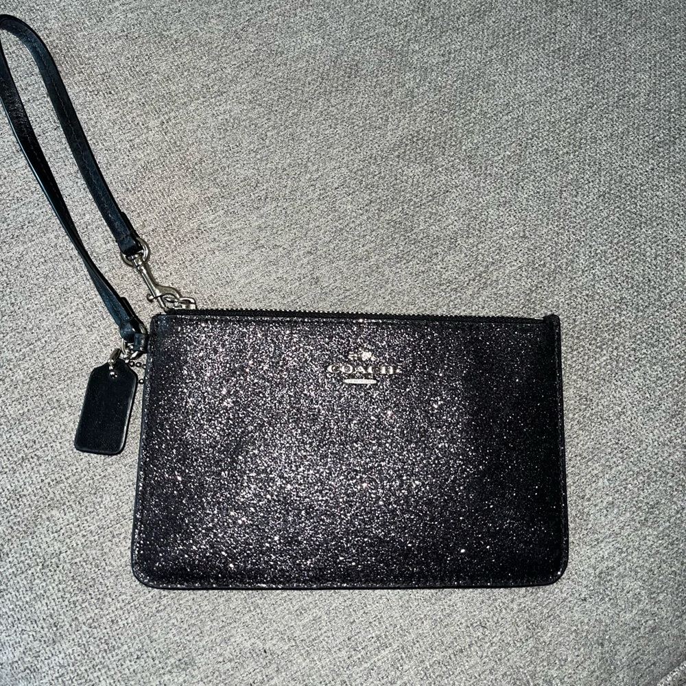 Black Sparkly Coach Wristlet